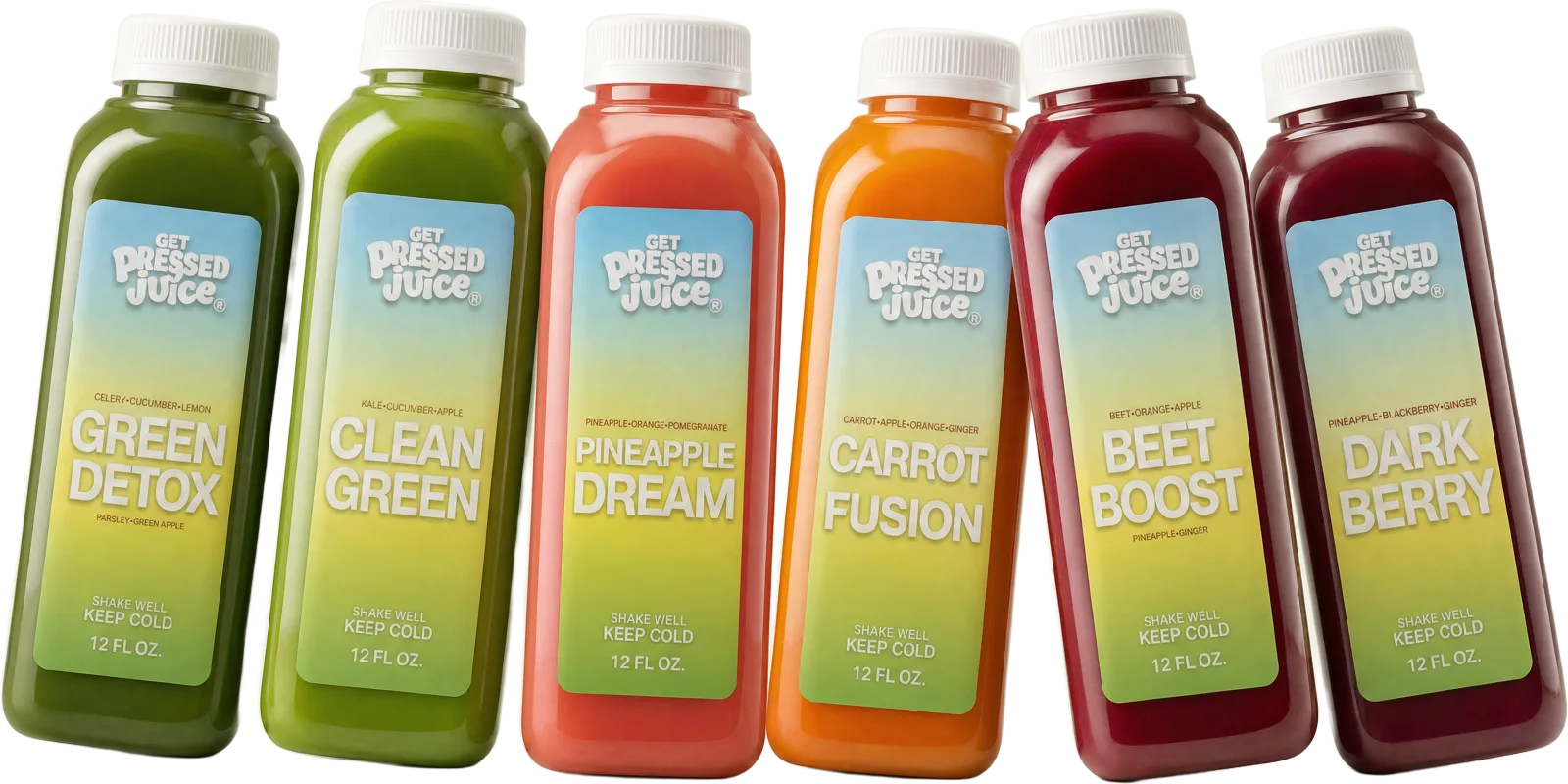 Six Get Pressed juices, mix and match your own pack